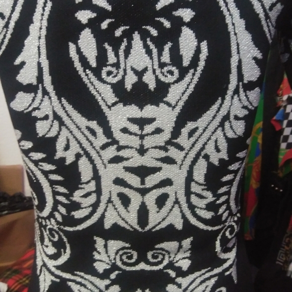 Silver Brocade Sweater Dress - Picture 4 of 5